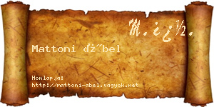 Mattoni Ábel névjegykártya
